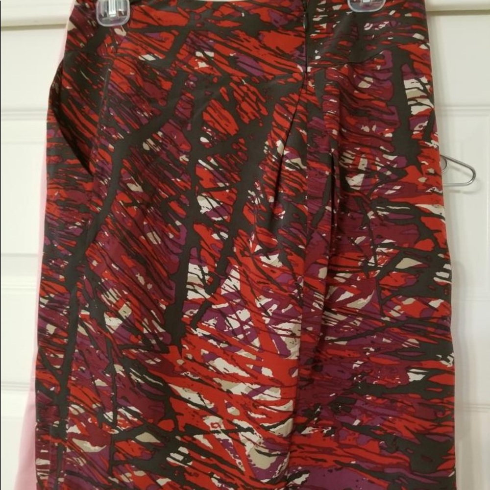 Red, Purple, Black Printed Skirt